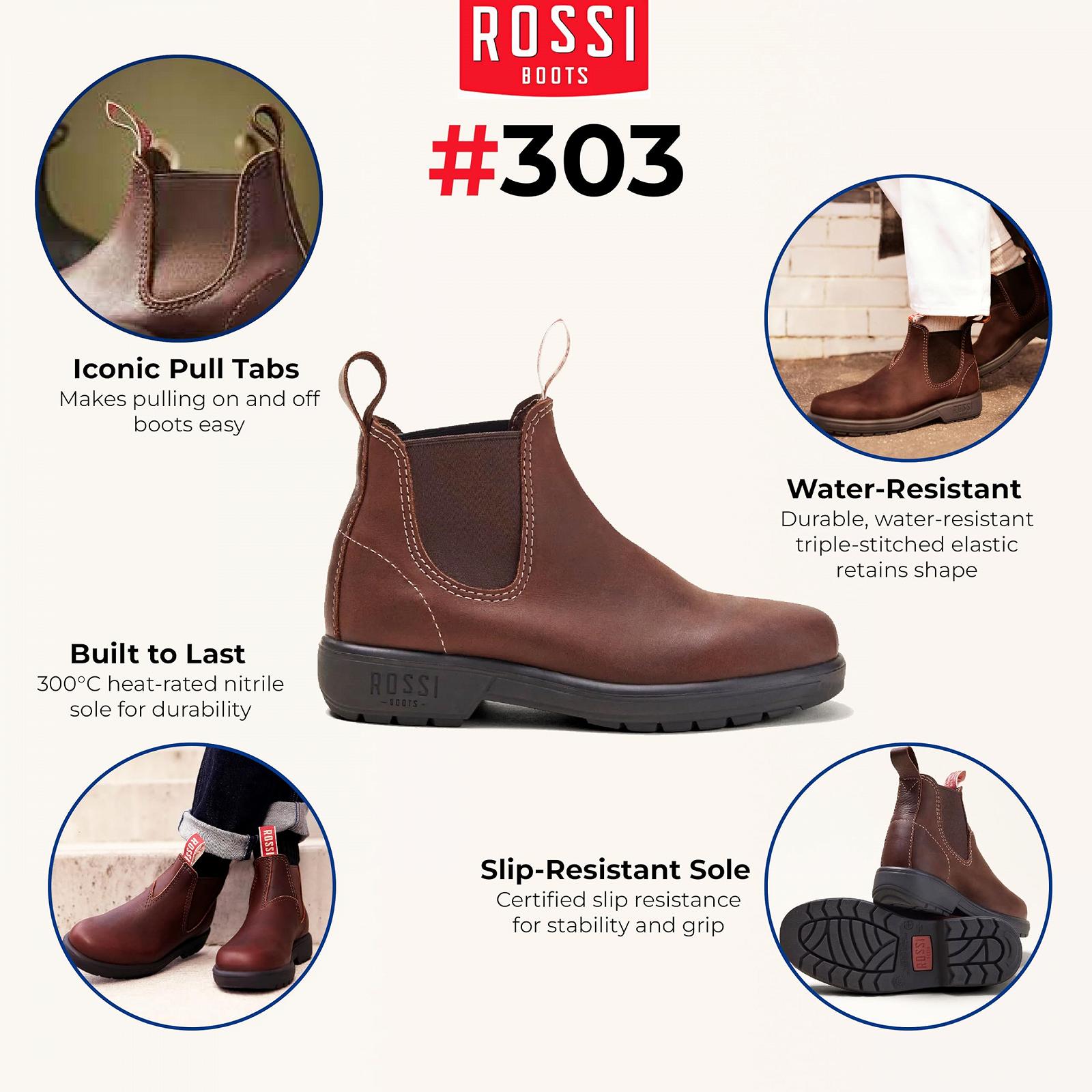 Челсі Rossi Endura 303 зі шкіри Infinity Leather робочі унісекс до щиколотки, фото №2