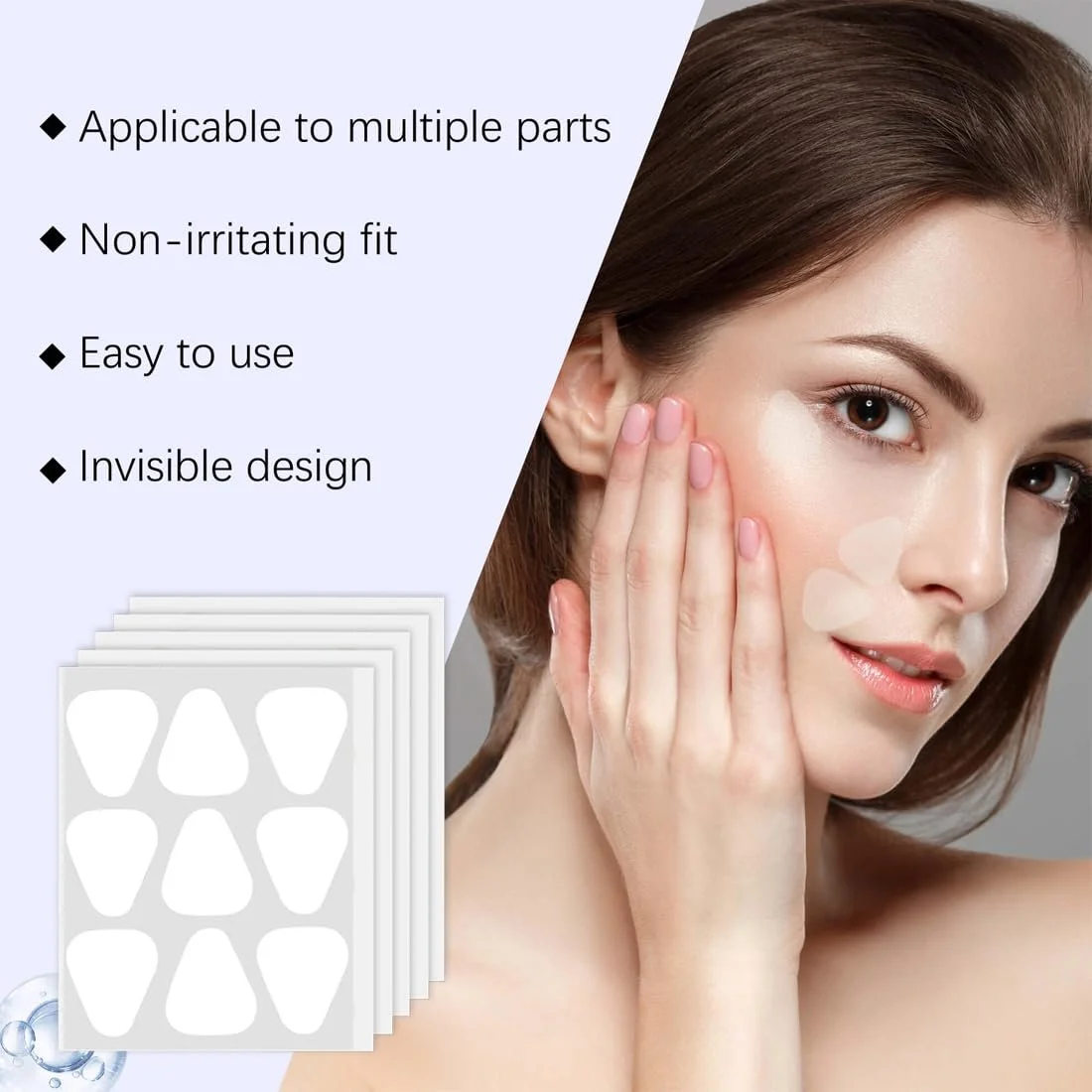 Тейп для обличчя YAFLUG для ліфтингу обличчя, анти-зморшкові накладки, 288 шт, фото №3