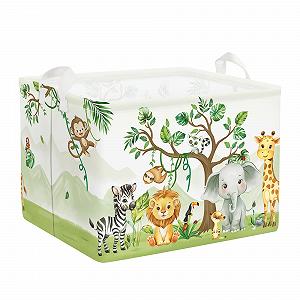 Корзина для игрушек HUUMONSS Лесные животные, детская, складная, для мальчиков и девочек, большая, 36 л - Фото 1