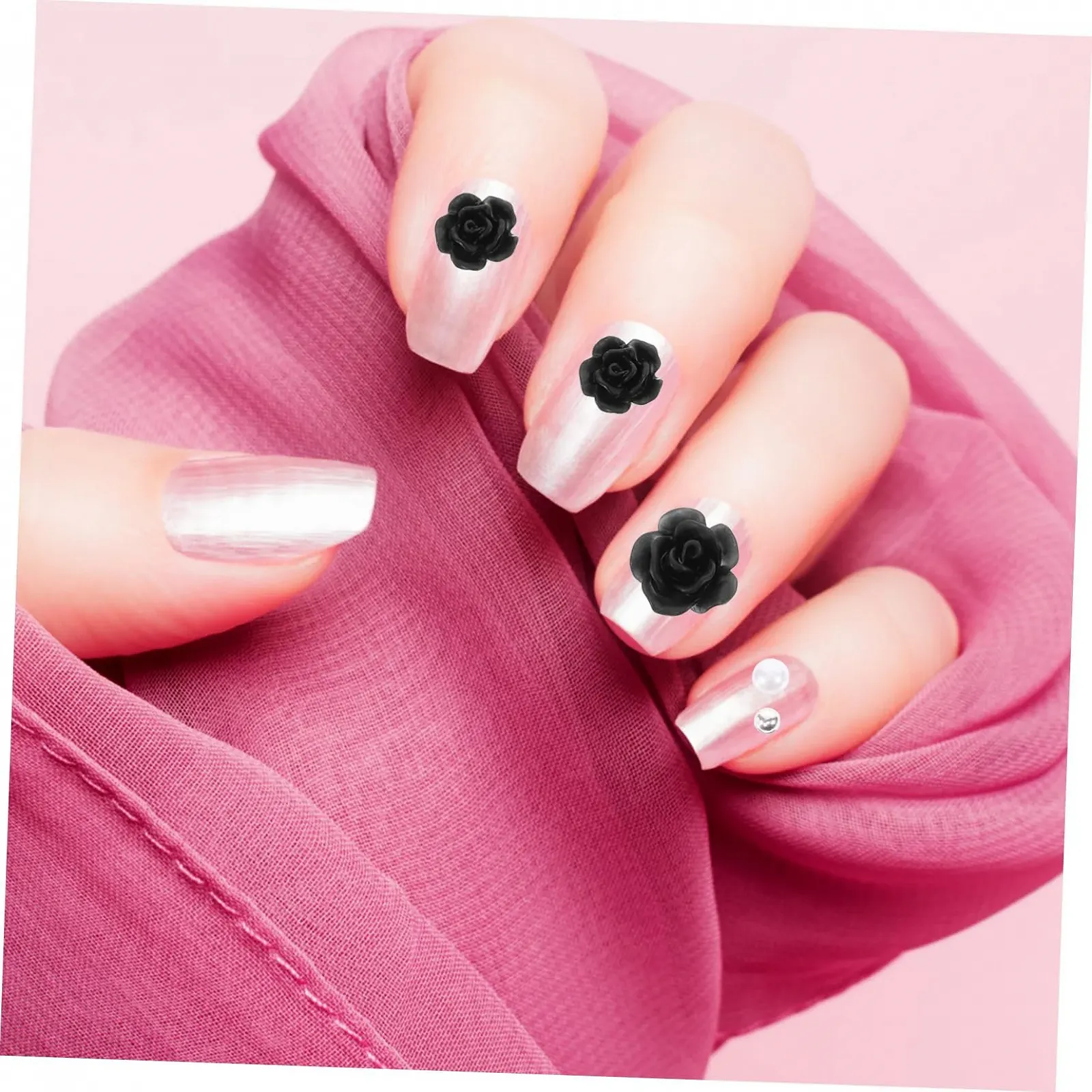 Healeved, з квітковим дизайном, для манікюру, для творчого дизайну нігтів для жінок і дівчат, включаючи троянди та перлини, фото №3