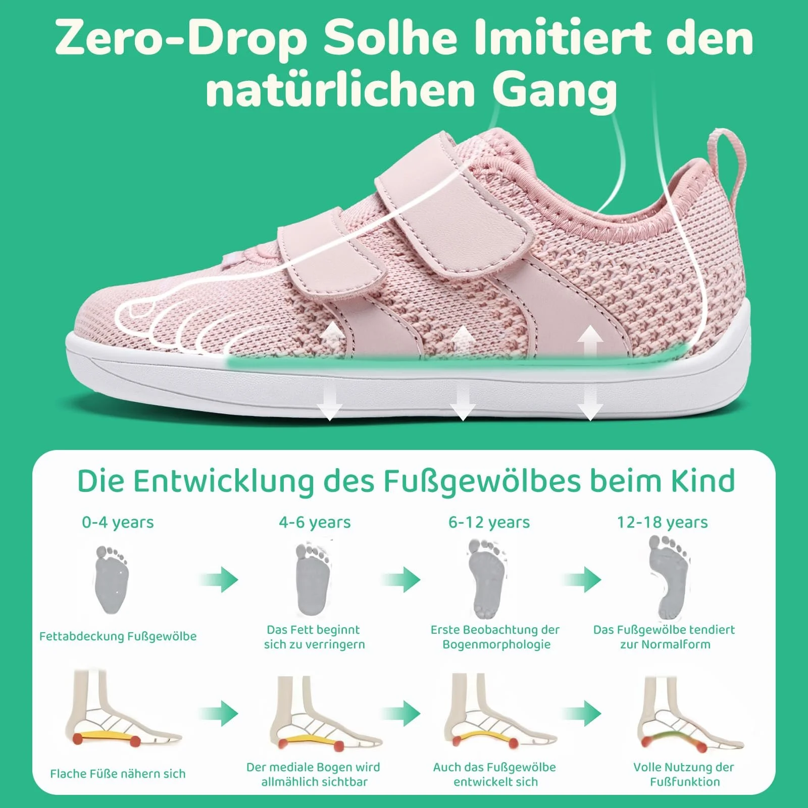 Босоножки IceUnicorn Широкие детские босоножки и девочек Минималистичные комнатные тапочки Детская Кроссовки Дышащие Легкие Фитнес-чешки, фото №4