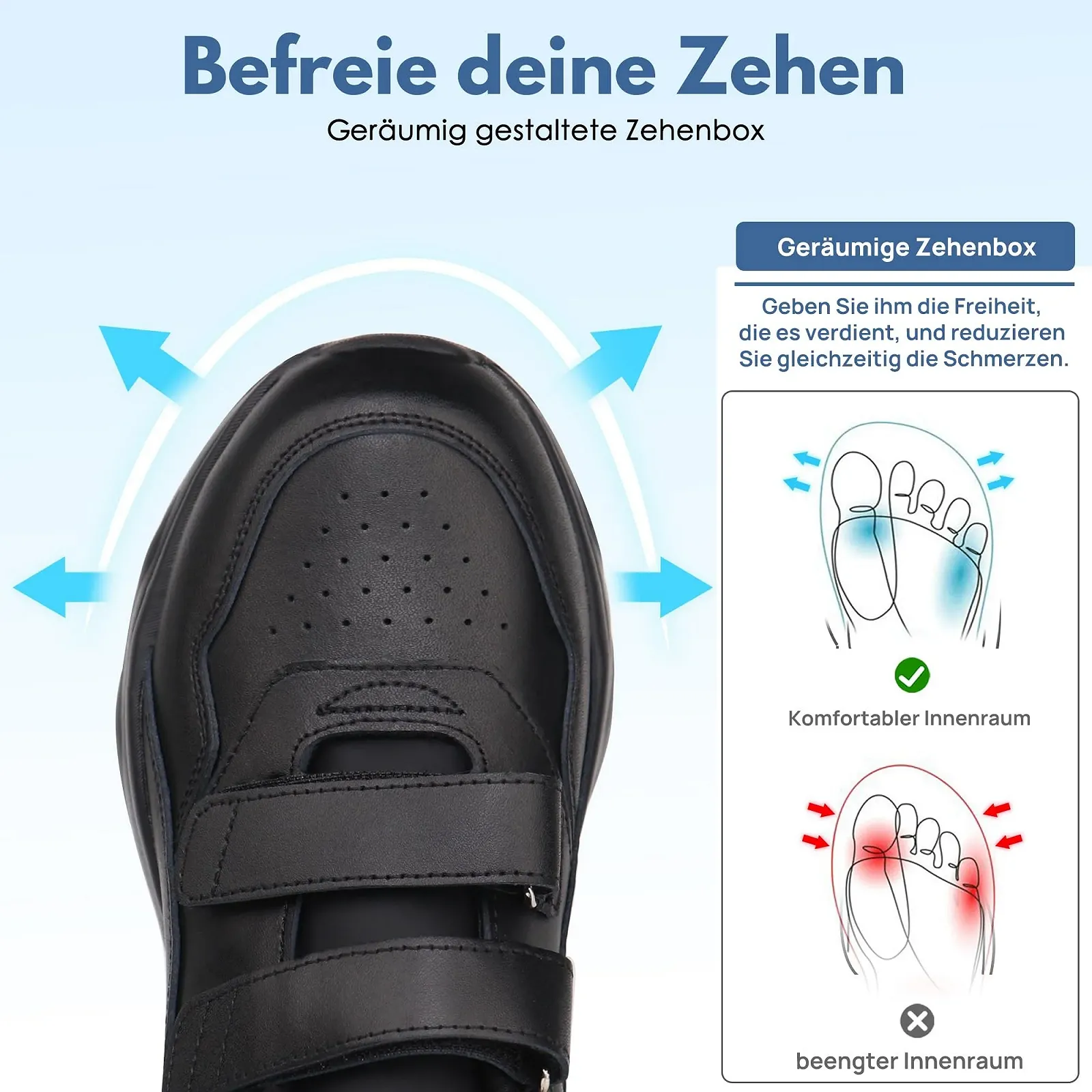 Кросівки Ortho+rest жіночі діабетичні з натуральної шкіри для ходьби з широким носком, фото №3