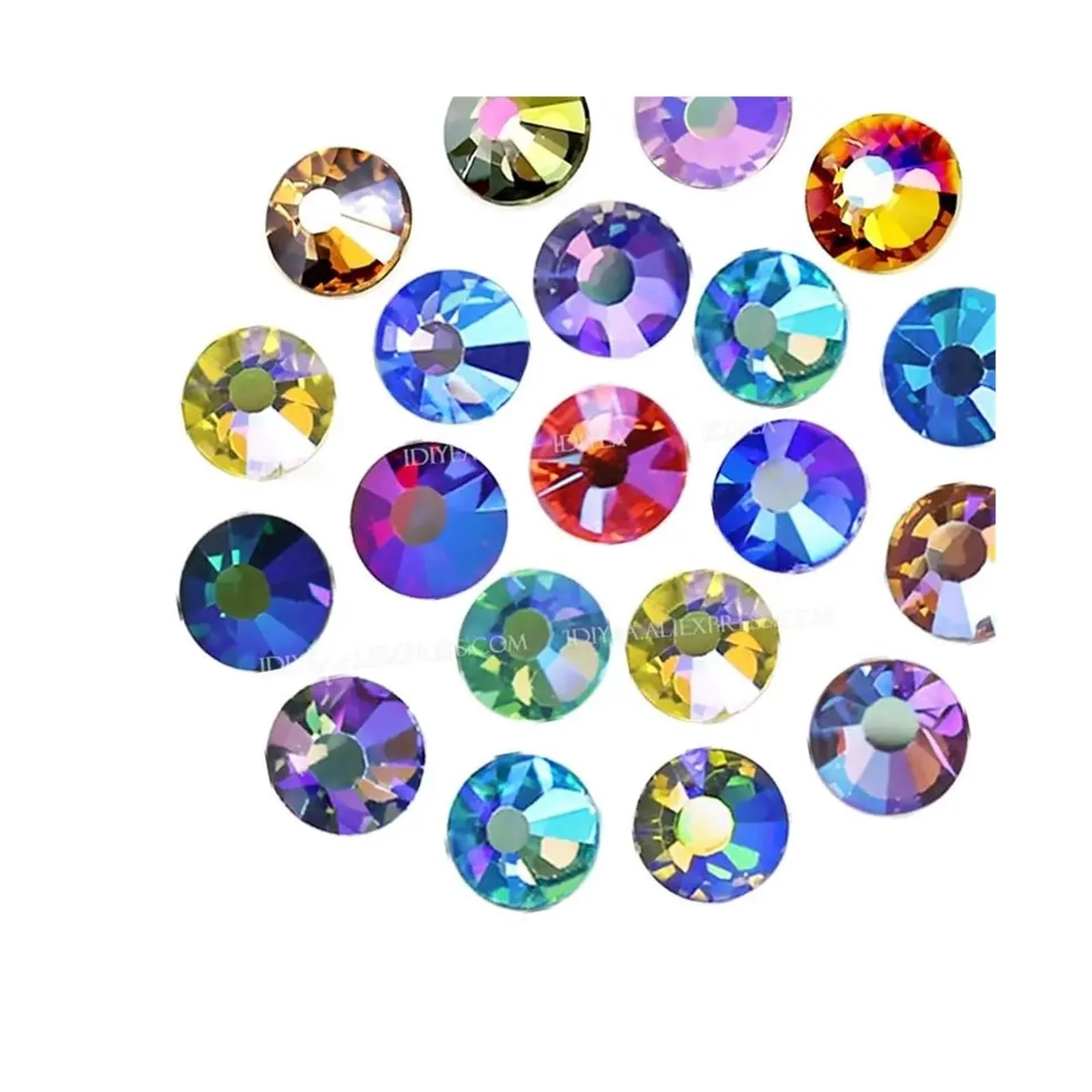 Стразы Термоклеевые Разноцветные Crystal AB Плоские Блестки для Ногтей Камень для Одежды (Champagne AB, SS20 1440 шт), фото №3