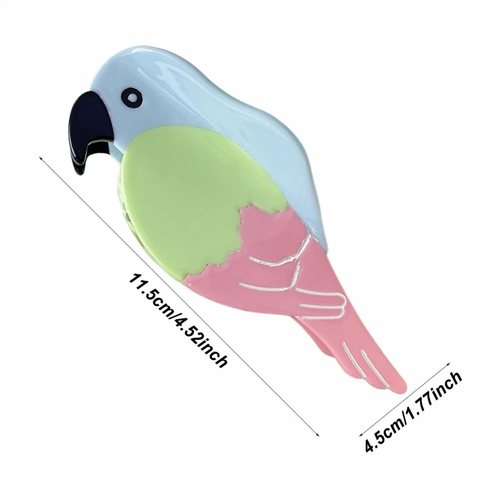 Заколка для волос Папугай Euyehn, в форме птицы из ацетата - Милые аксессуары для волос для девочек, прочный зажим для взрослых женщин всех возрастов, фото №5