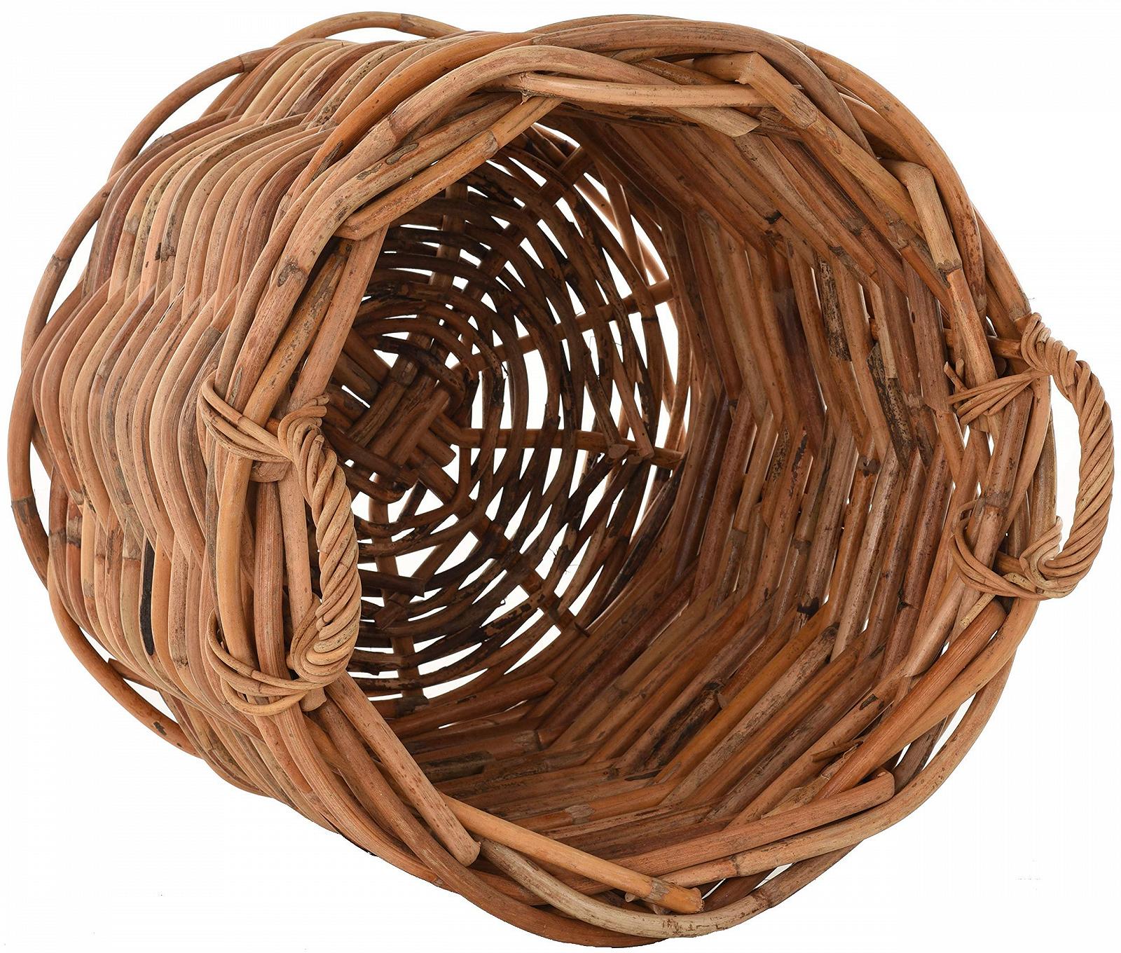 Кошик для рослин XXL Натуральний ротанг Круглий із ручками Medium, фото №5 Кошик для рослин XXL Натуральний ротанг Круглий із ручками Medium, фото №5