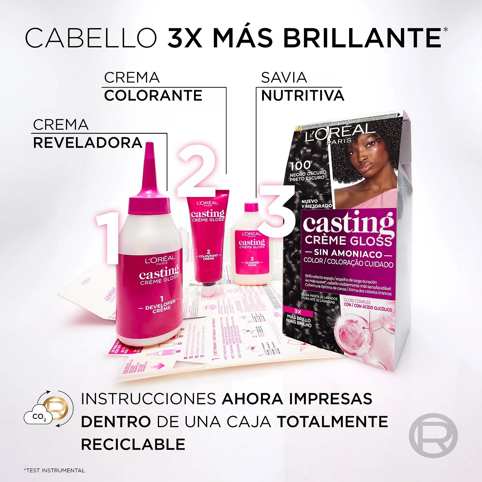 Фарба для волосся L'Oreal Casting Creme Gloss 100 Темно-чорний, фото №4 Фарба для волосся L'Oreal Casting Creme Gloss 100 Темно-чорний, фото №4