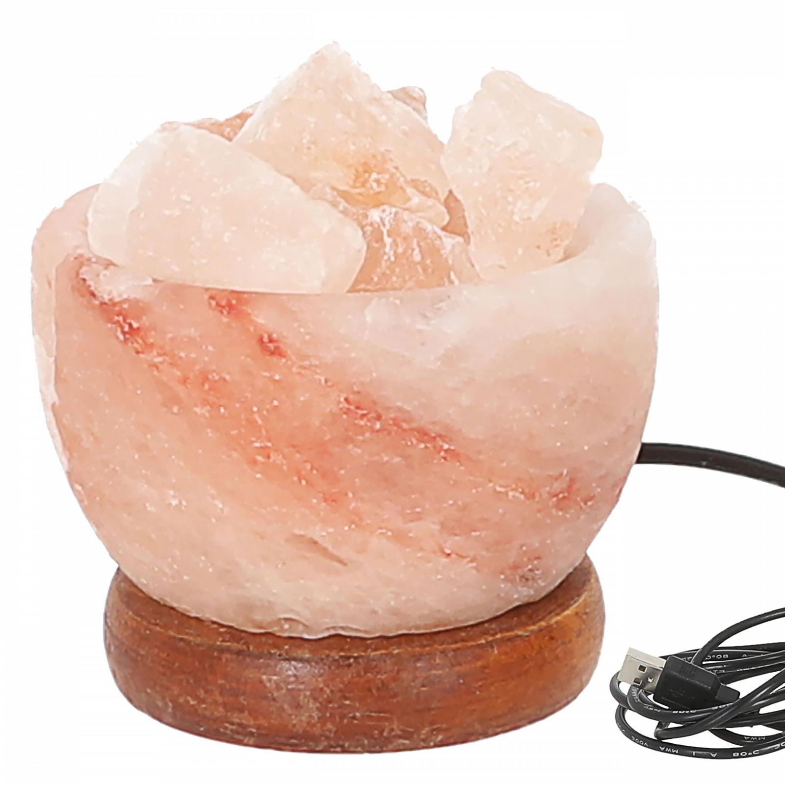 Солевая лампа Cepewa LED Гималайская соль USB-A MDF 9 см, фото №4