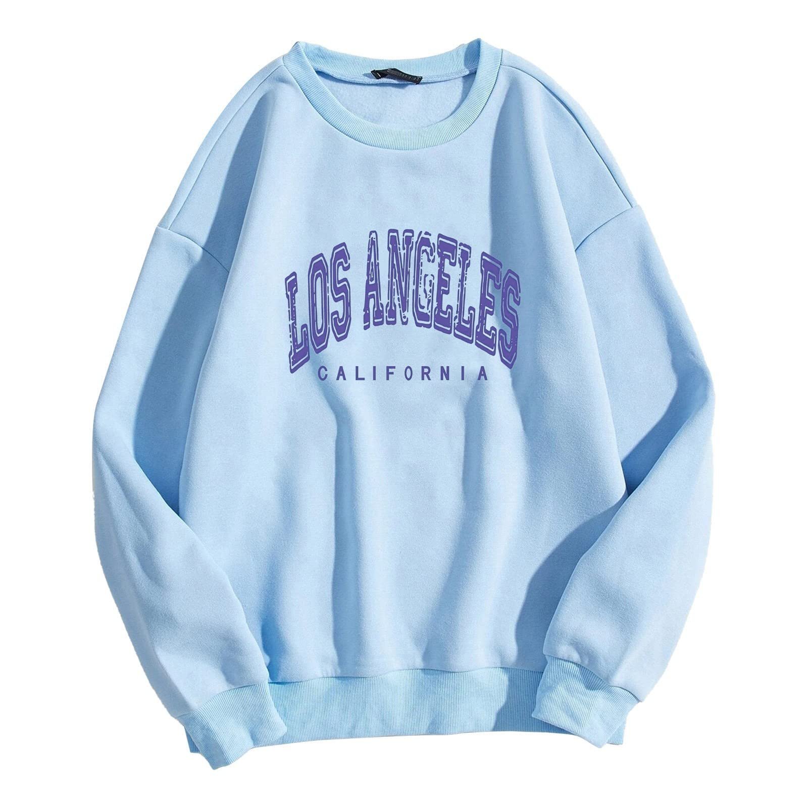 Женский свитшот Los Angeles 2025, однотонный, с круглым вырезом, с длинными рукавами, фото №1