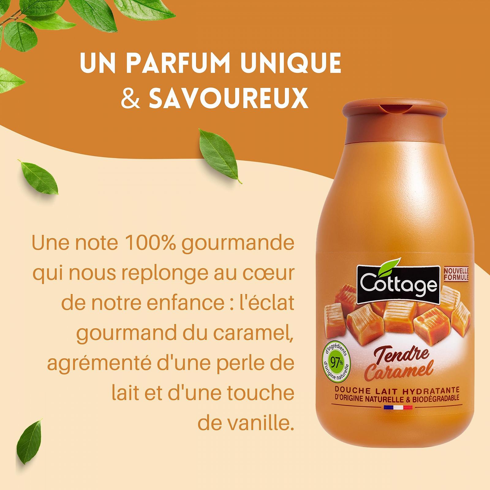 Увлажняющее молочко для душа Cottage Douche Caramel 97% натуральных ингредиентов 250 мл, фото №3 Увлажняющее молочко для душа Cottage Douche Caramel 97% натуральных ингредиентов 250 мл, фото №3