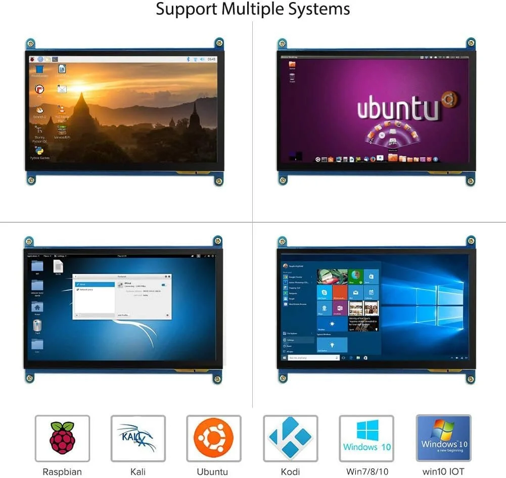 Монітор портативний сенсорний 7" ELECROW Raspberry Pi HD IPS 60 Гц, фото №4 Монітор портативний сенсорний 7" ELECROW Raspberry Pi HD IPS 60 Гц, фото №4