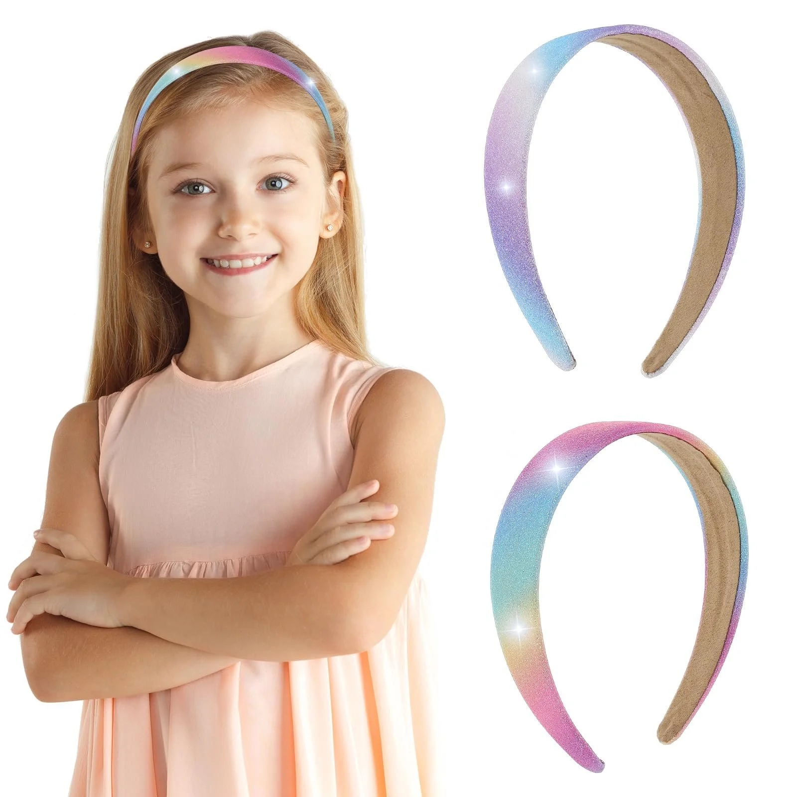 Набір обручів для волосся з блискітками (2 шт.), фото №6