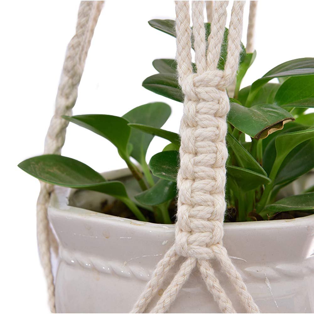 Набор подвесов для растений Kaxich Macrame 4 шт. Хлопок Белый, фото №4
