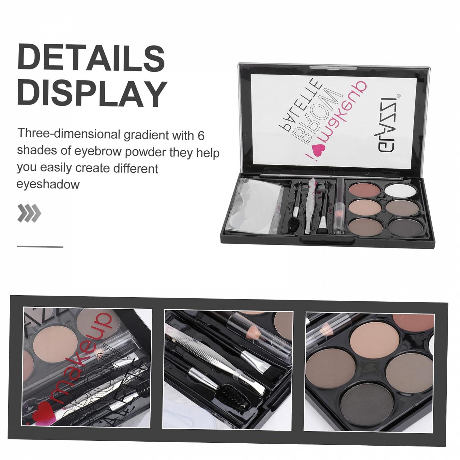 Набір MUSISALY Eyebrow Powder Set для брів з олівцем, помадою та пензликом ABS, фото №4