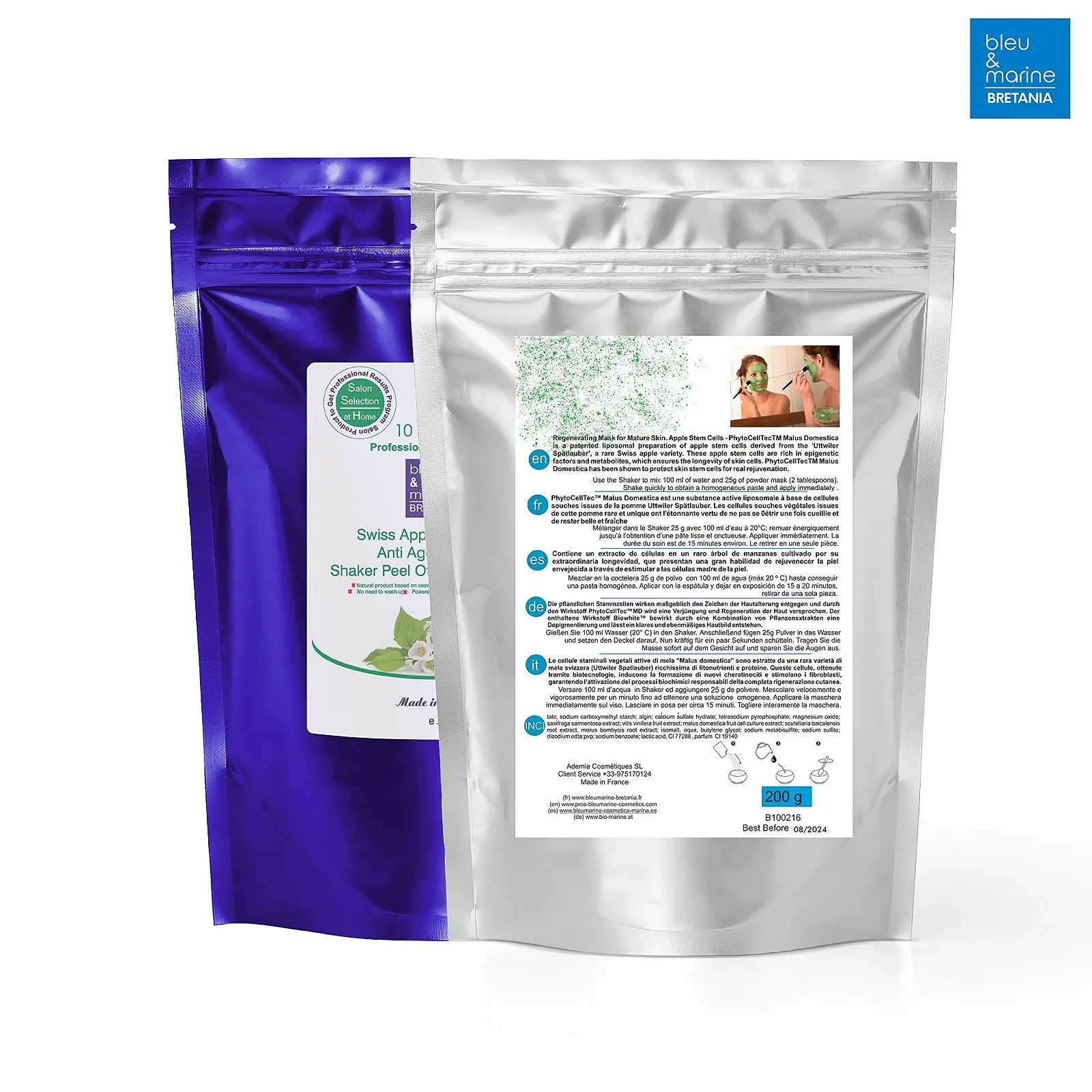 Маска для лица Bretania Anti Ageing Swiss Apple Stem Cells Rejuvenating 200 г, в комплекте шейкер, 10 шт, фото №2 Маска для лица Bretania Anti Ageing Swiss Apple Stem Cells Rejuvenating 200 г, в комплекте шейкер, 10 шт, фото №2