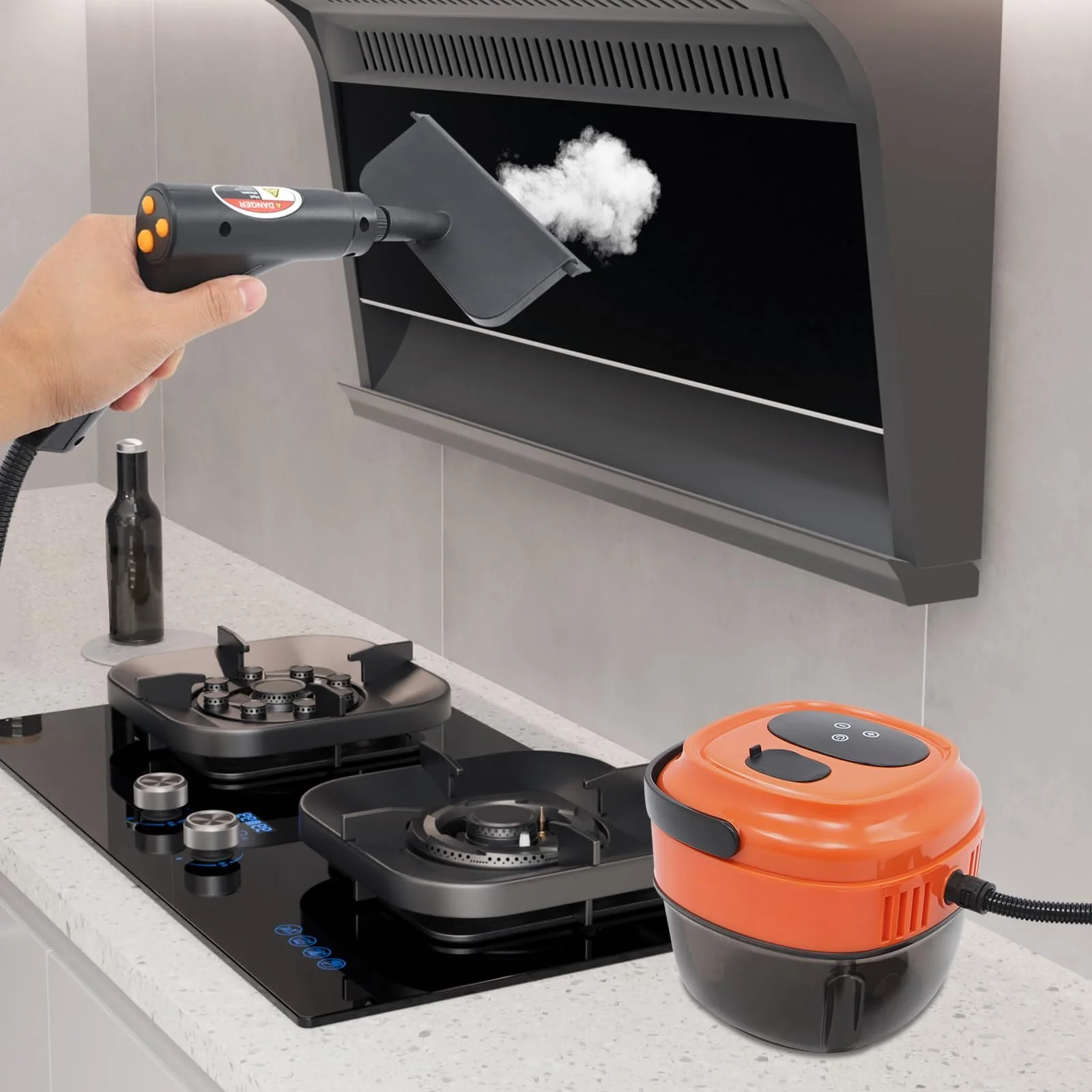 Ручний багатоцільовий пароочисник 1500W 3 Bar 6 рівнів Помаранчевий+Червоний, фото №8