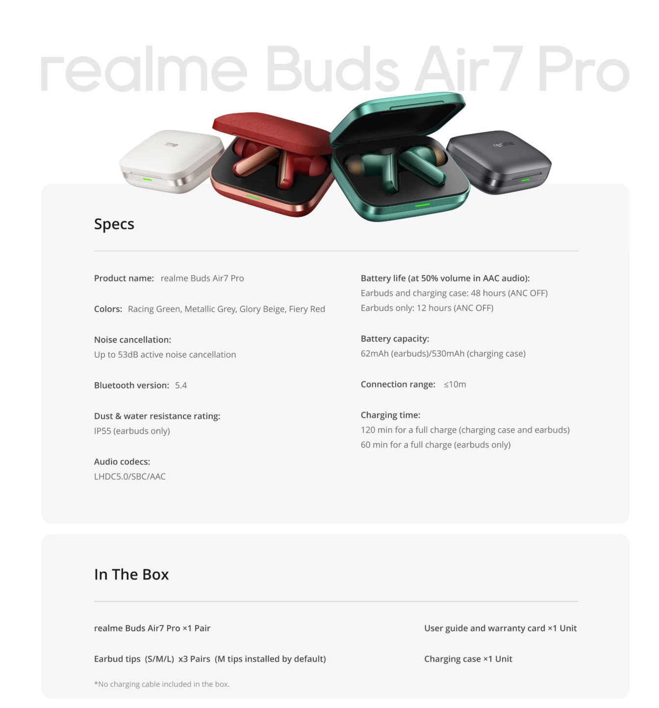 Навушники Realme Buds Air7 Pro Black AI 53dB ANC Dual-dac Driver LHDC 5.0, фото №15