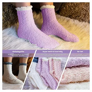 Шкарпетки Netrox 6 пар м'які пухнасті шкарпетки для жінок 36-42 synthetic.ua - Фото 1