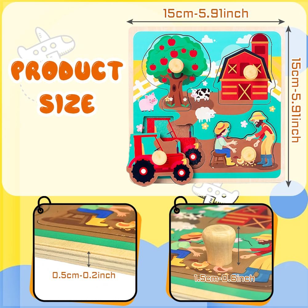 Дерев'яний пазл Puzzle Farm Тварини джунглів від 1 року Різнокольоровий, фото №2