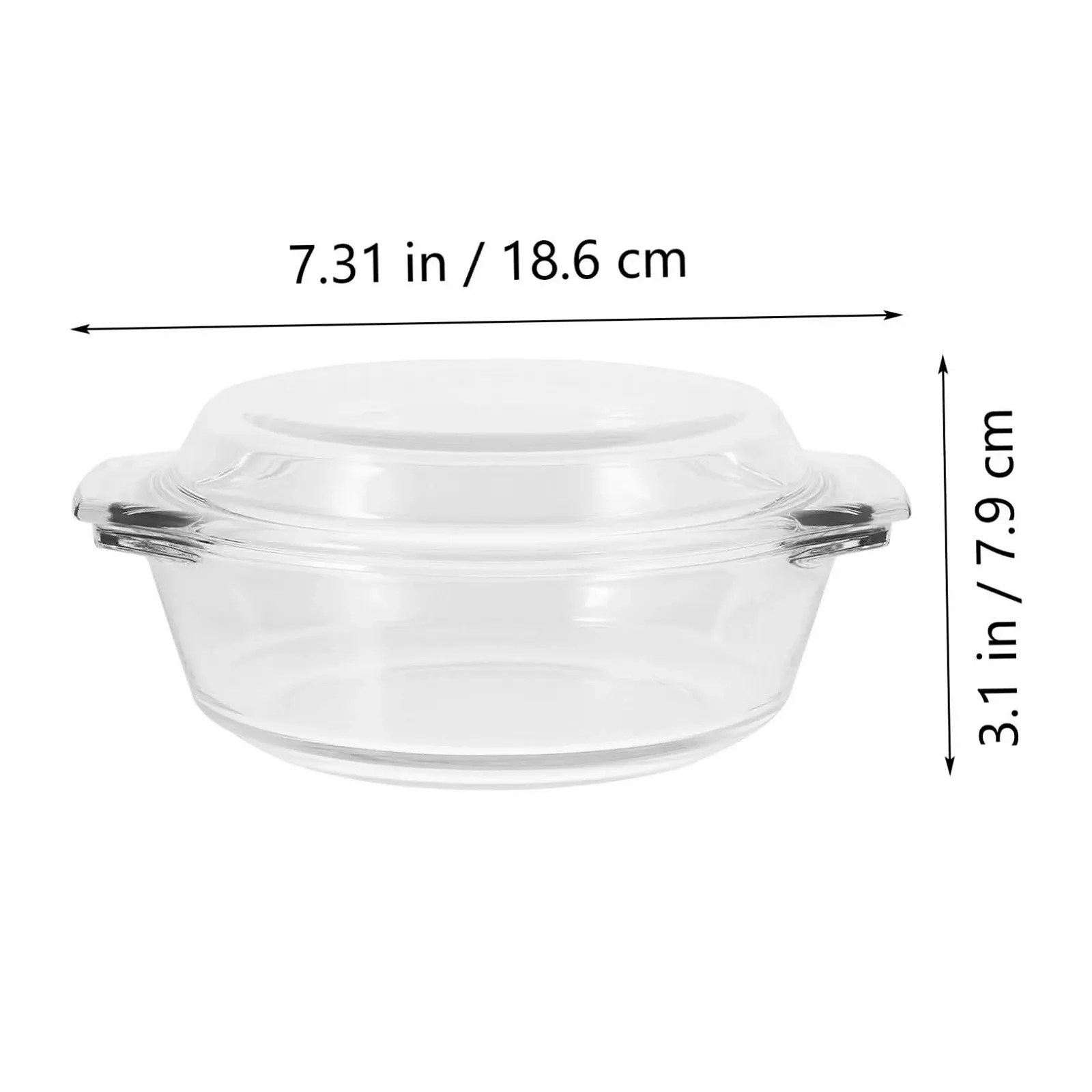 Форма для запекания стеклянная с крышкой маленькая термостойкая, фото №2