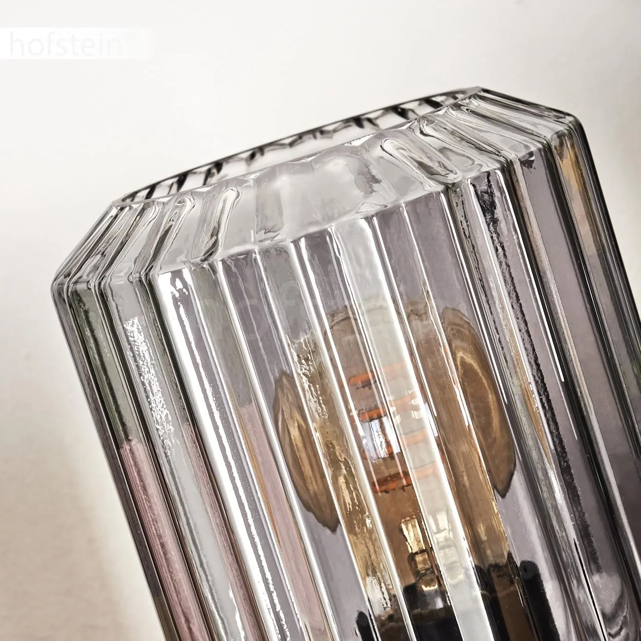 Настільна лампа Moruja Метал / Скло Скляний плафон 13 см 1 x E27 Чорний / Димчастий, фото №4