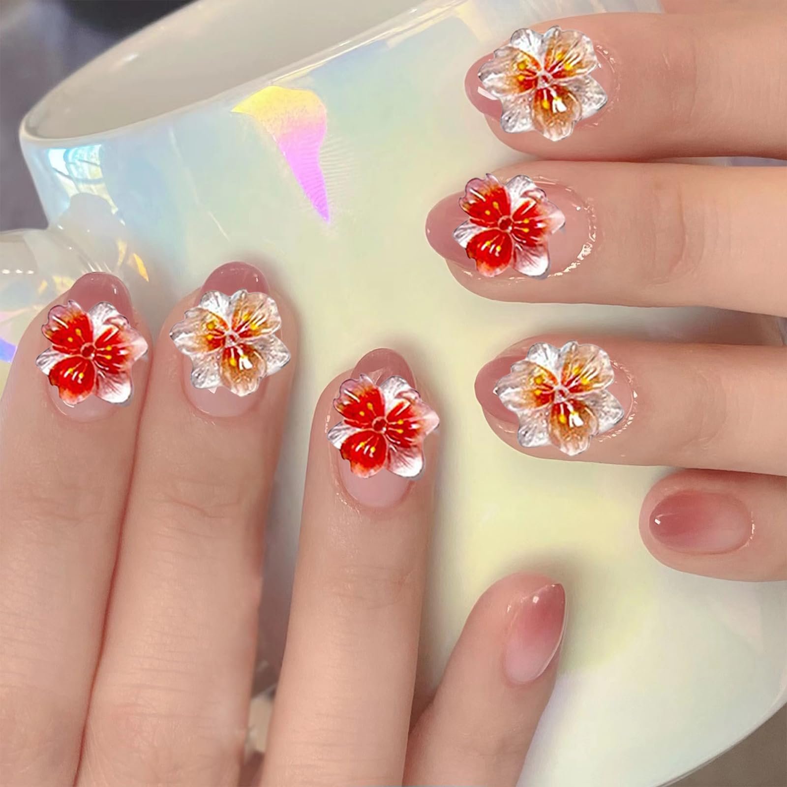Украшения для ногтей Цветы 3D 80 шт Разноцветные, фото №7