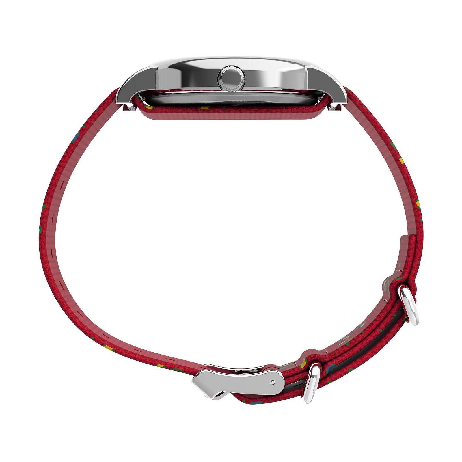 Женские часы Timex Weekender Peanuts 38 мм, красный ремешок, белый циферблат, серебристый корпус, красный, фото №2