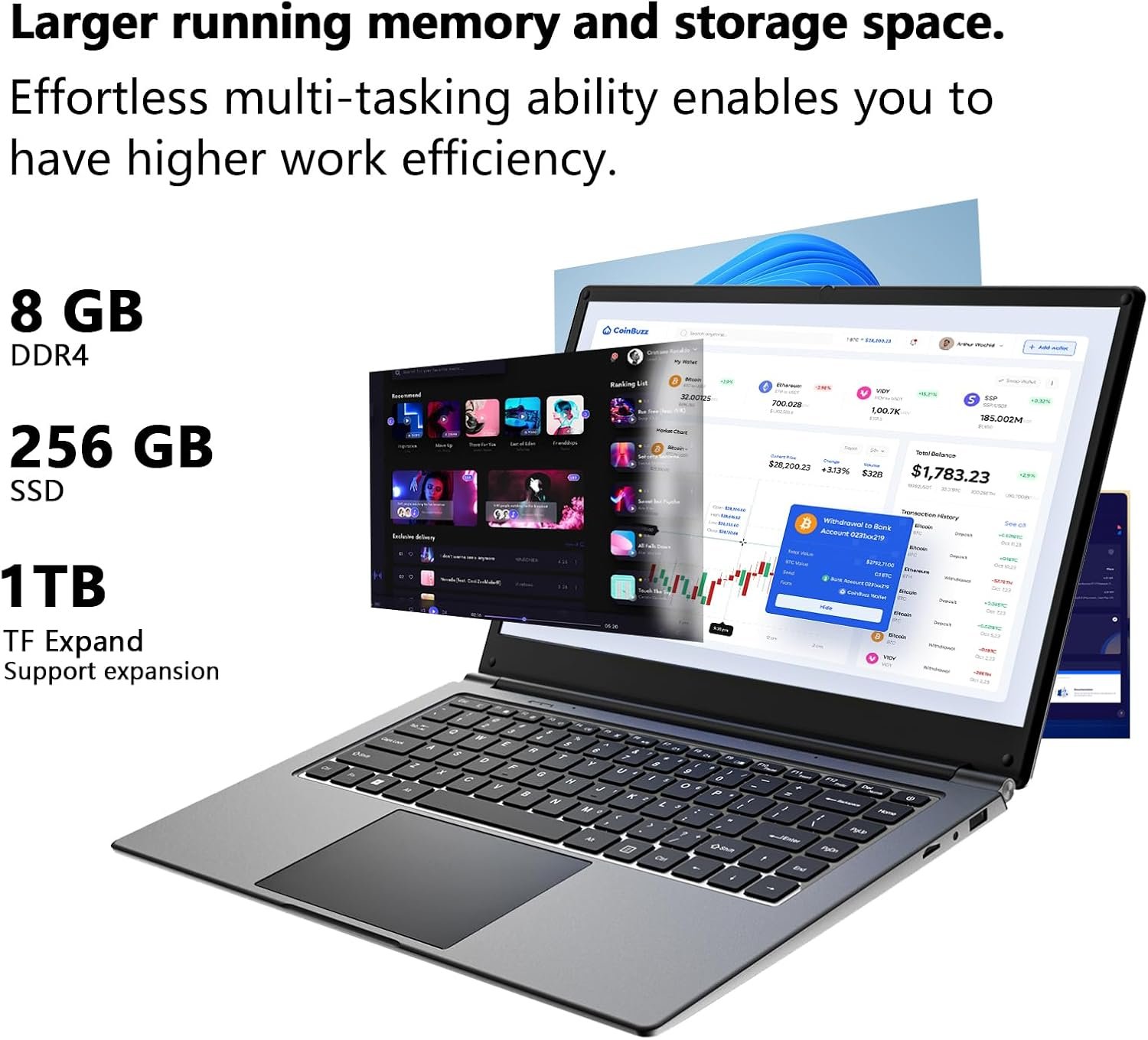 Ноутбук 16" Morostron LeadBook T15 Intel Pentium J3710 RAM 8GB SSD 256GB Windows 11 (UKR), фото №2