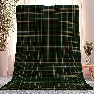 Покривало Flanell Retro-Karo-Textur 180 x 220 cm, зелений, жовтий - Фото 1