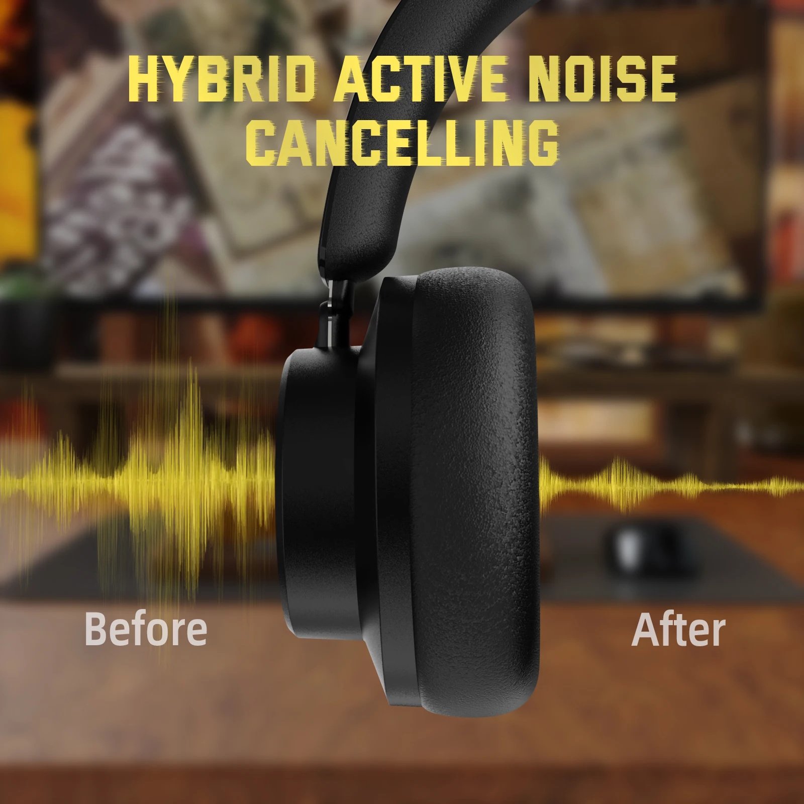 Навушники ATTACK SHARK G500 Black Hi-Res ANC BT5.3 Microphone, фото №4