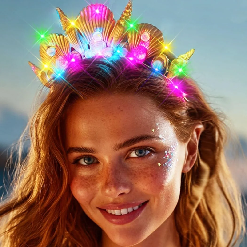 Обруч на голову с LED ракушками, фото №1