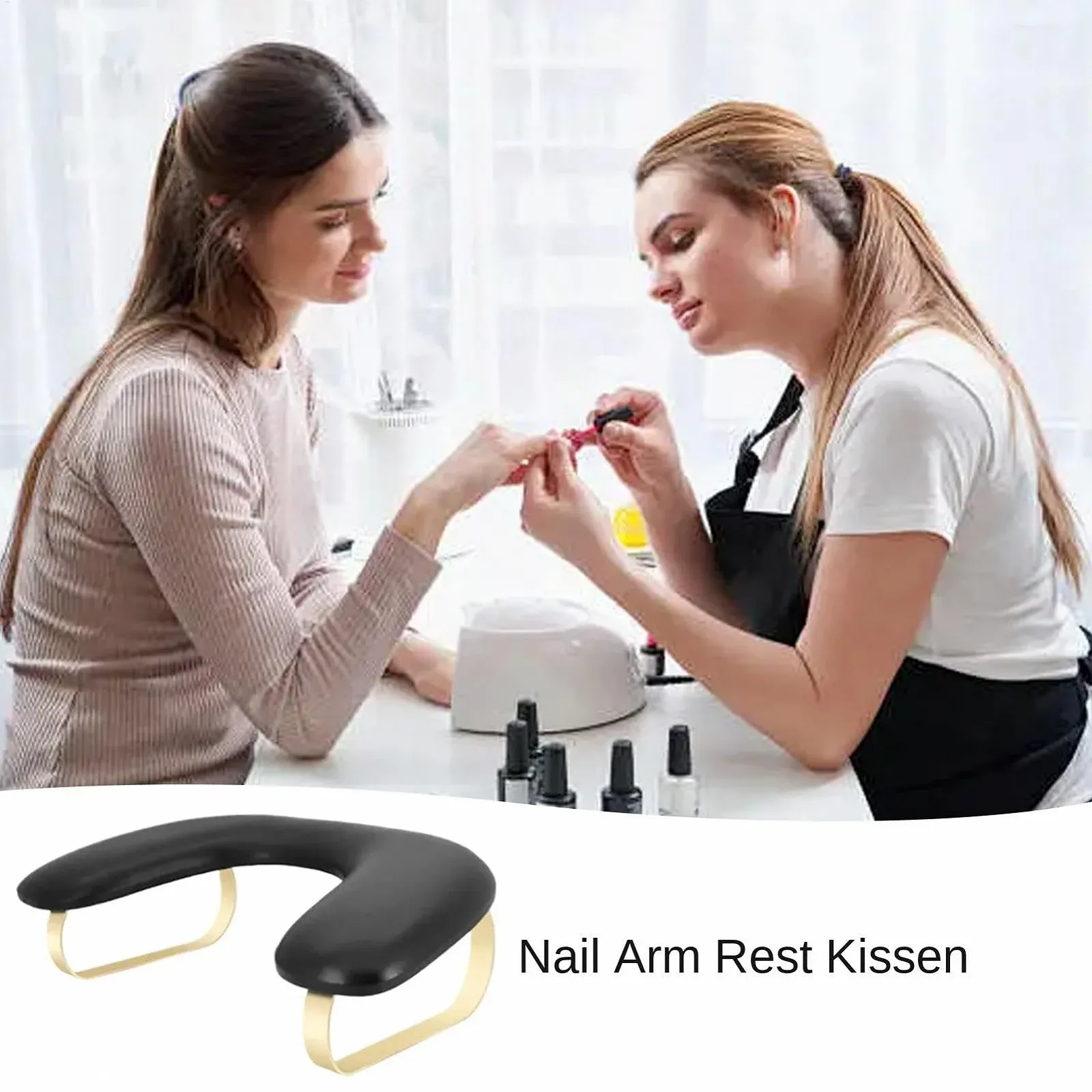 Підставка для рук манікюрна U-подібна, Подушка з PU шкіри, фото №2