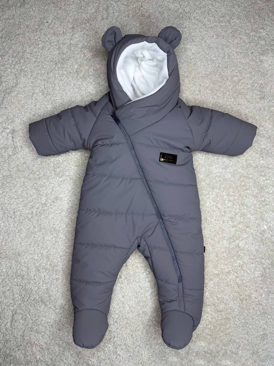 Демисезонный детский комбинезон 62, 68, 74, 80 р серый, фото №1 Демисезонный детский комбинезон 62, 68, 74, 80 р серый, фото №1