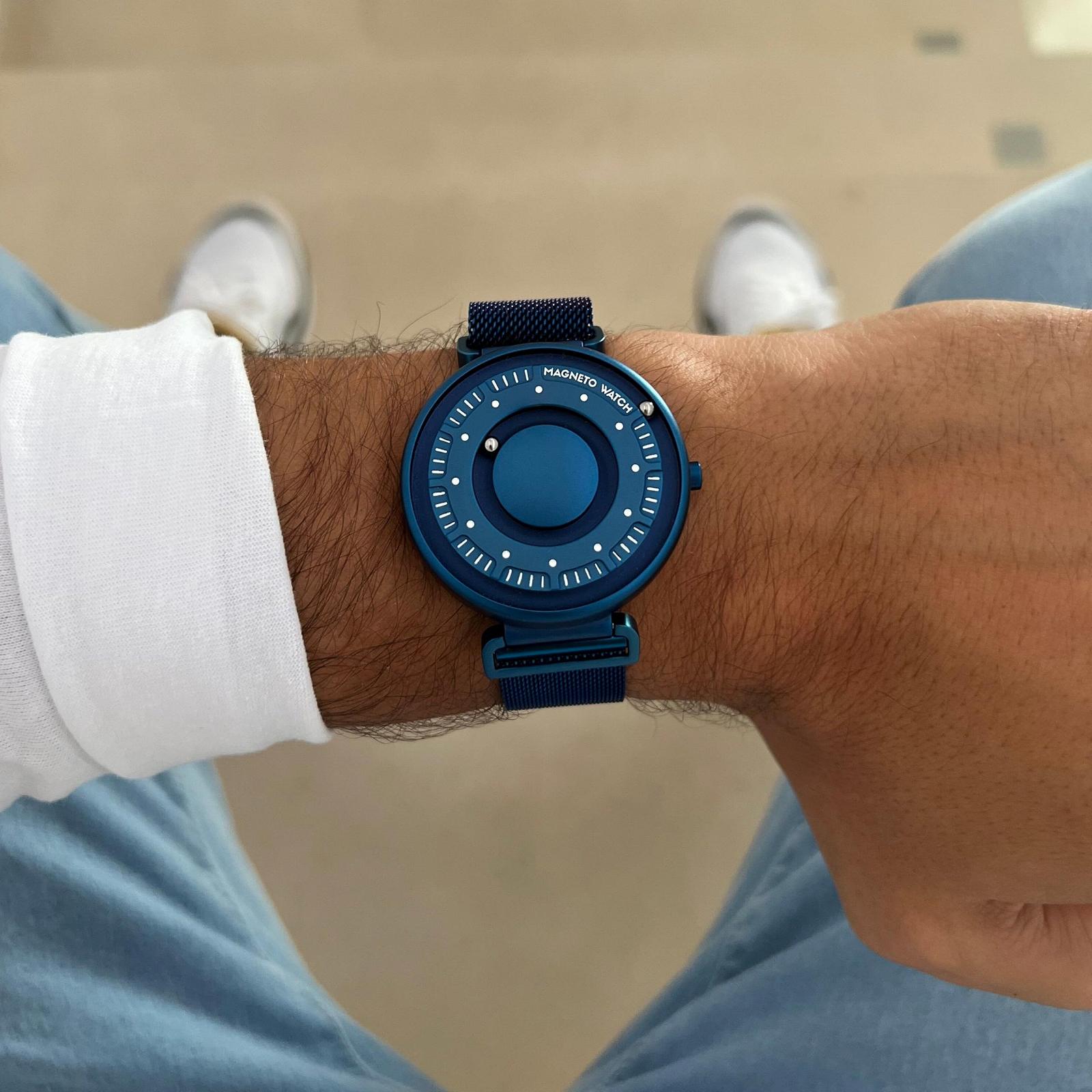 Часы Magneto Primus Minimalist Mesh Синий для мужчин и женщин, фото №7