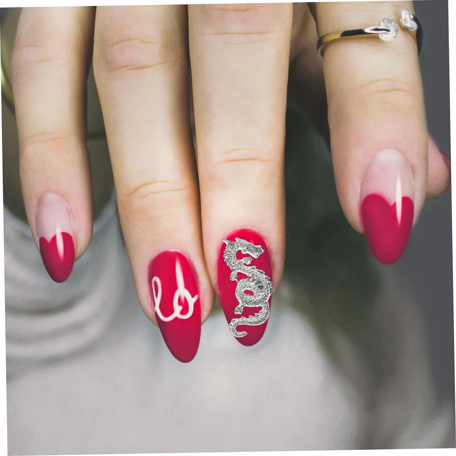 Підвіска для нігтів Healeved Dragon, сріблястий сплав,, фото №3