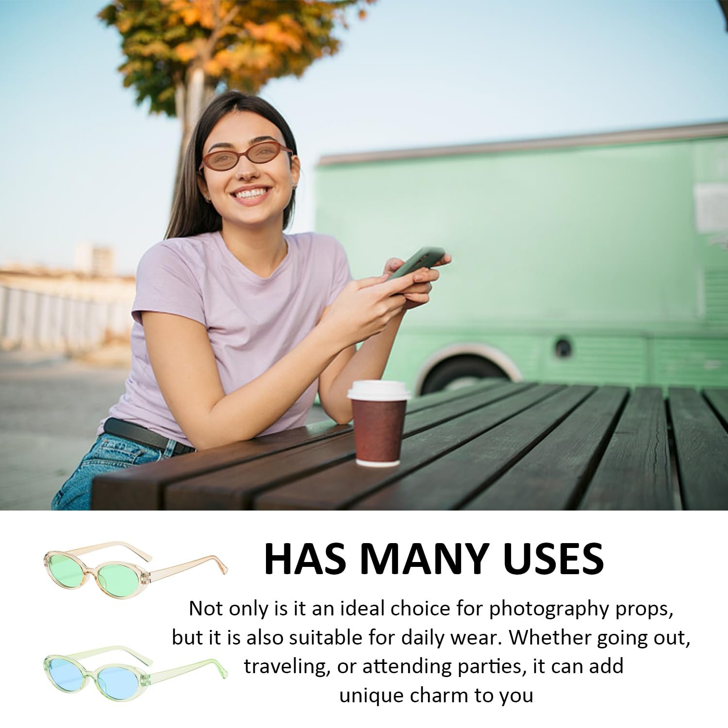 Сонцезахисні Окуляри HDGSAFD Ретро Овальні Маленька Оправа, фото №5