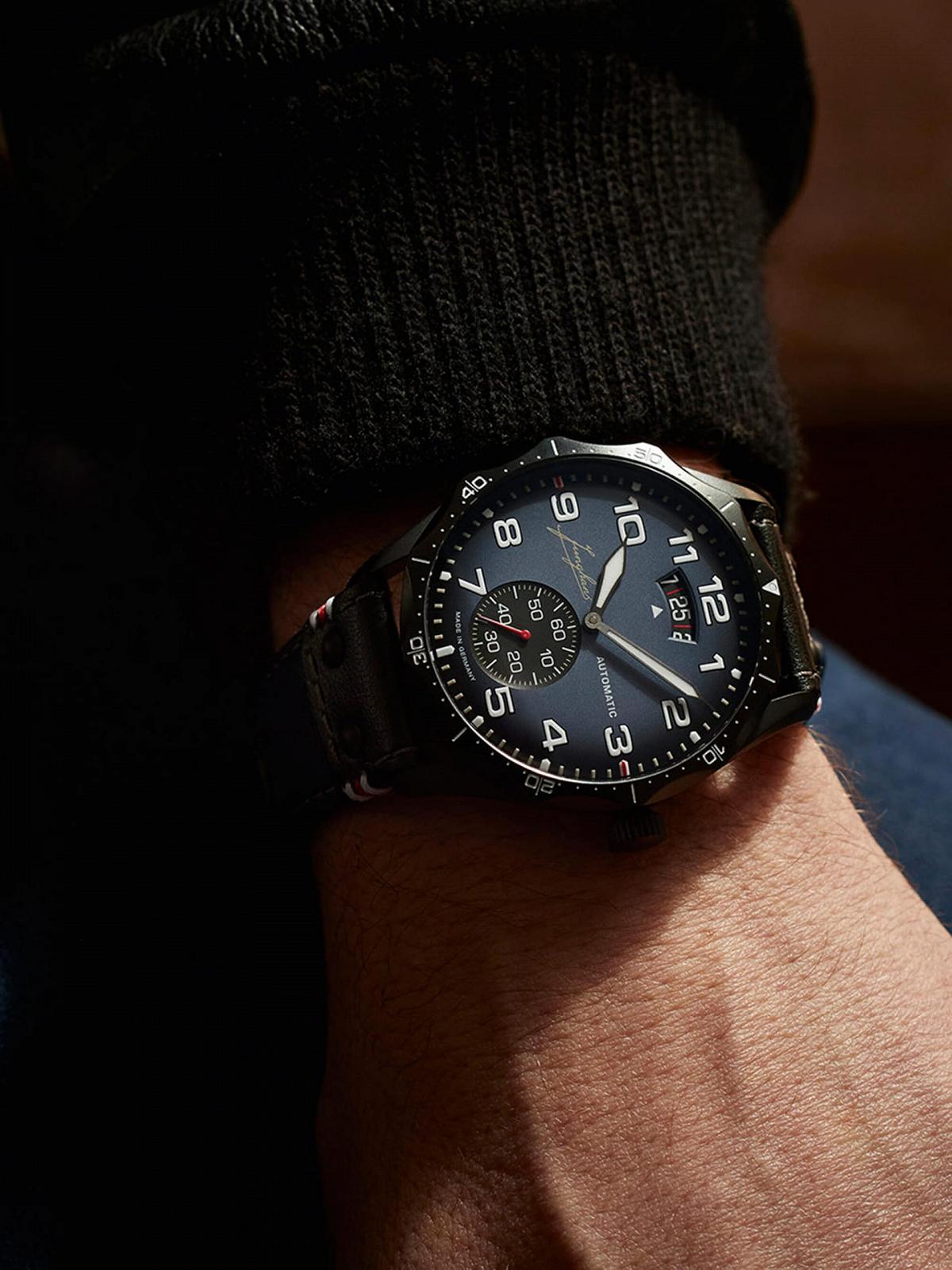 Чоловічий автоматичний годинник JUNGHANS Meister Pilot Синій 27/4397.00, фото №2
