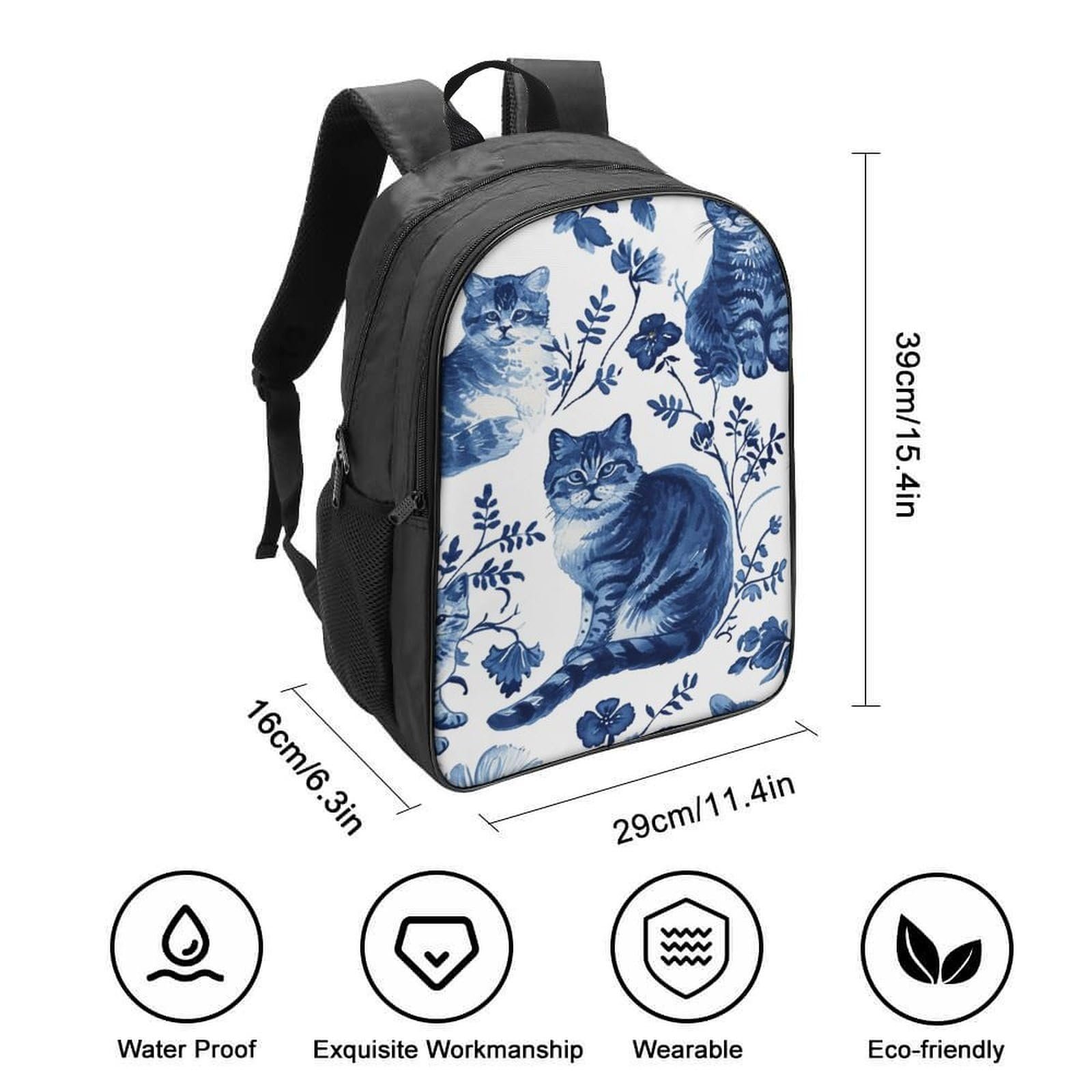 Рюкзак школьный FPAKAKIIE Cute Cat, Style-1, 40 x 28 x 16 см, фото №2