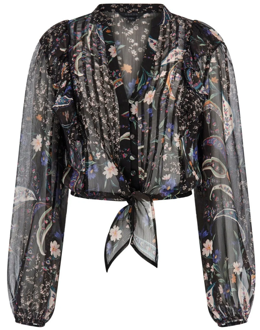 Жіноча шифонова блуза GUESS JEANS / Чорна / Розмір S, фото №1 Жіноча шифонова блуза GUESS JEANS / Чорна / Розмір S, фото №1