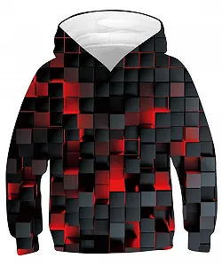 Детское худи унисекс kids4ever 3D смешной принт Длинный рукав Пуловер с капюшоном Толстовка для мальчиков Девочек с карманом Возраст 6-16 - Фото 1