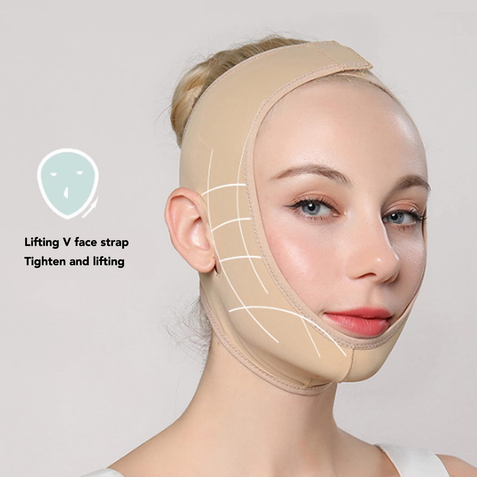 Маска для подтяжки лица V-образной формы, пояс для похудения лица, средство для уменьшения двойного подбородка, антивозрастная маска для лица, бинт для подтяжки лица, от двойного подбородка и дряблой кожи лица (2 шт. в упаковке), фото №3