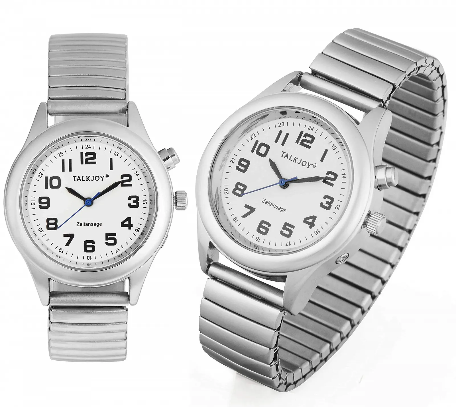 Говорящие часы TalkJoy Мужские для пожилых людей и слепых, Голосовая подсказка на немецком языке, Время и дата одним нажатием кнопки, Крупные цифры, Будильник, Автоматическое объявление времени, Серебряный цвет, фото №1 Говорящие часы TalkJoy Мужские для пожилых людей и слепых, Голосовая подсказка на немецком языке, Время и дата одним нажатием кнопки, Крупные цифры, Будильник, Автоматическое объявление времени, Серебряный цвет, фото №1