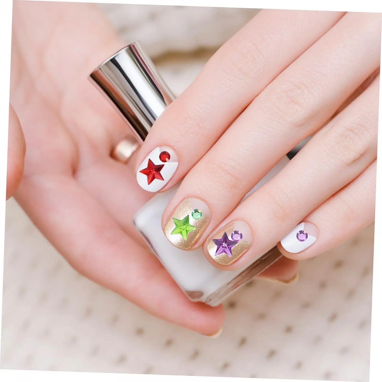 Стразы для лица и ногтей, 8 листов, самоклеящиеся блестящие камни для макияжа, фестиваля и карнавала, временные драгоценности, блестящее украшение для глаз и тела, фото №8