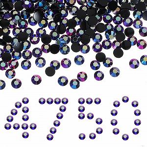 Стрази смоляні для рукоділля AB, плоскі, круглі, блискучі, кристали для прикраси одягу, чашок, взуття, тканини - Фото 1