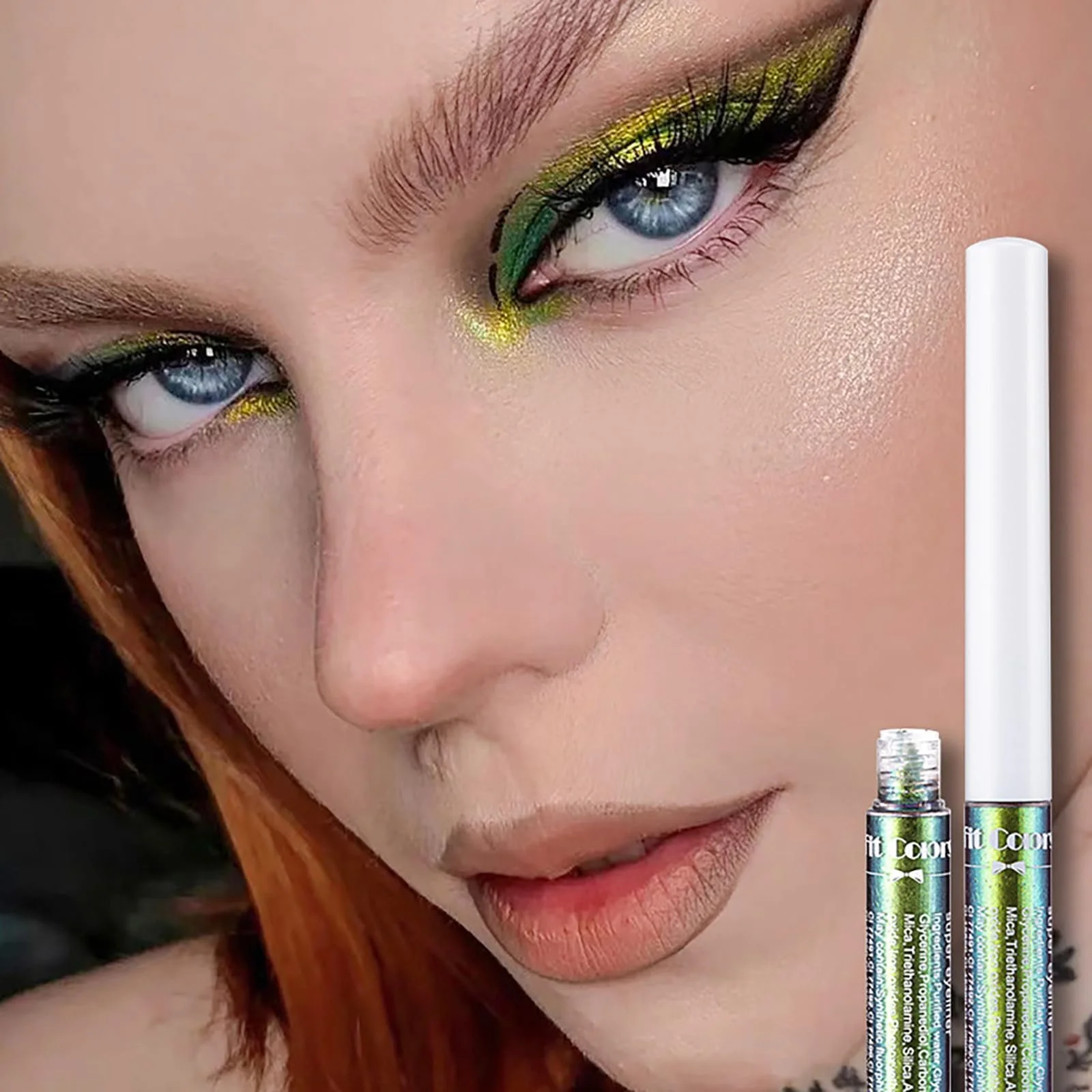 Підводка для очей JasCherry Рідка з блискітками Металік Матова, фото №7