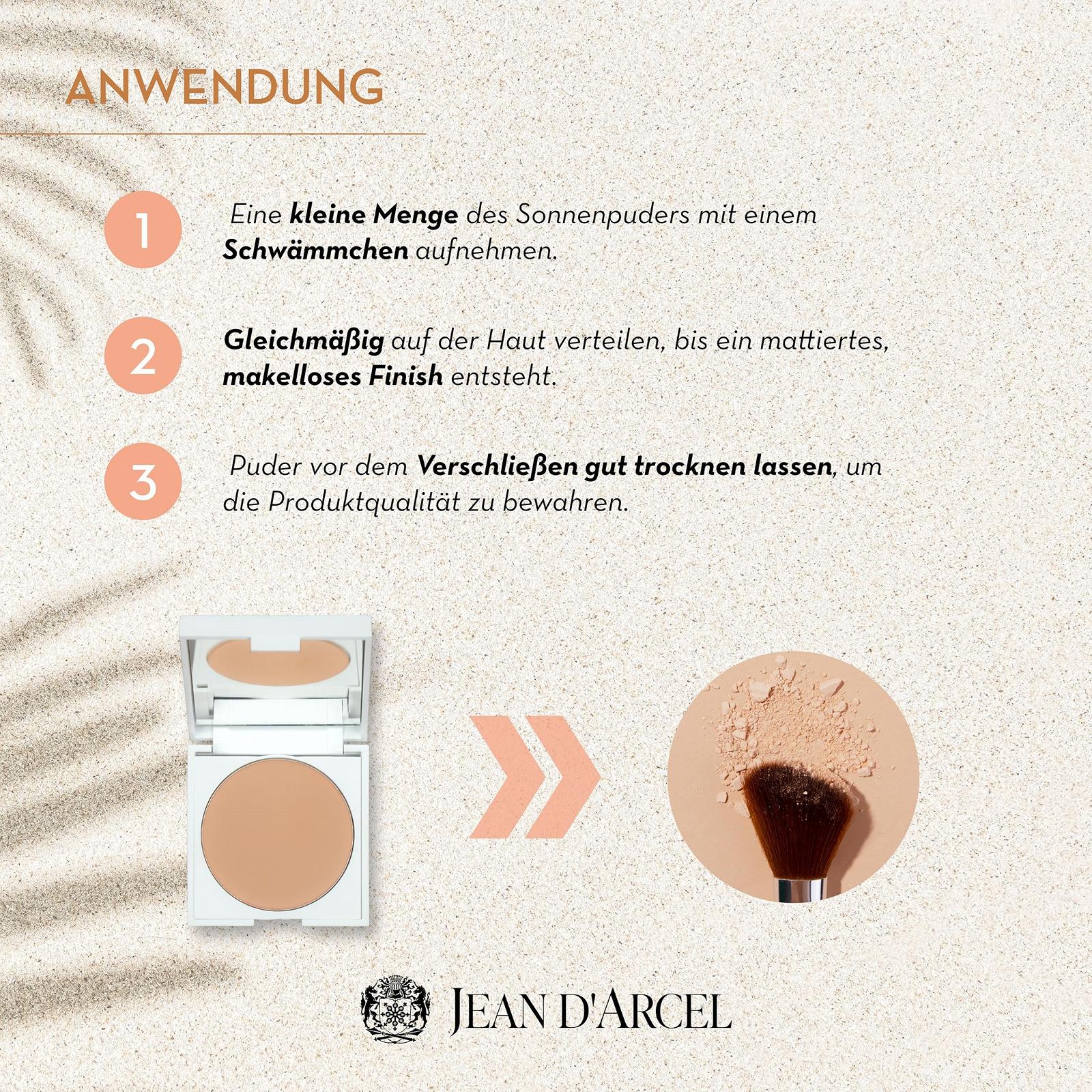 Сонцезахисна пудра JEAN D'ARCEL SOLAIRE poudre protection solaire no.1 Matte SPF 50 9.5 г, фото №3