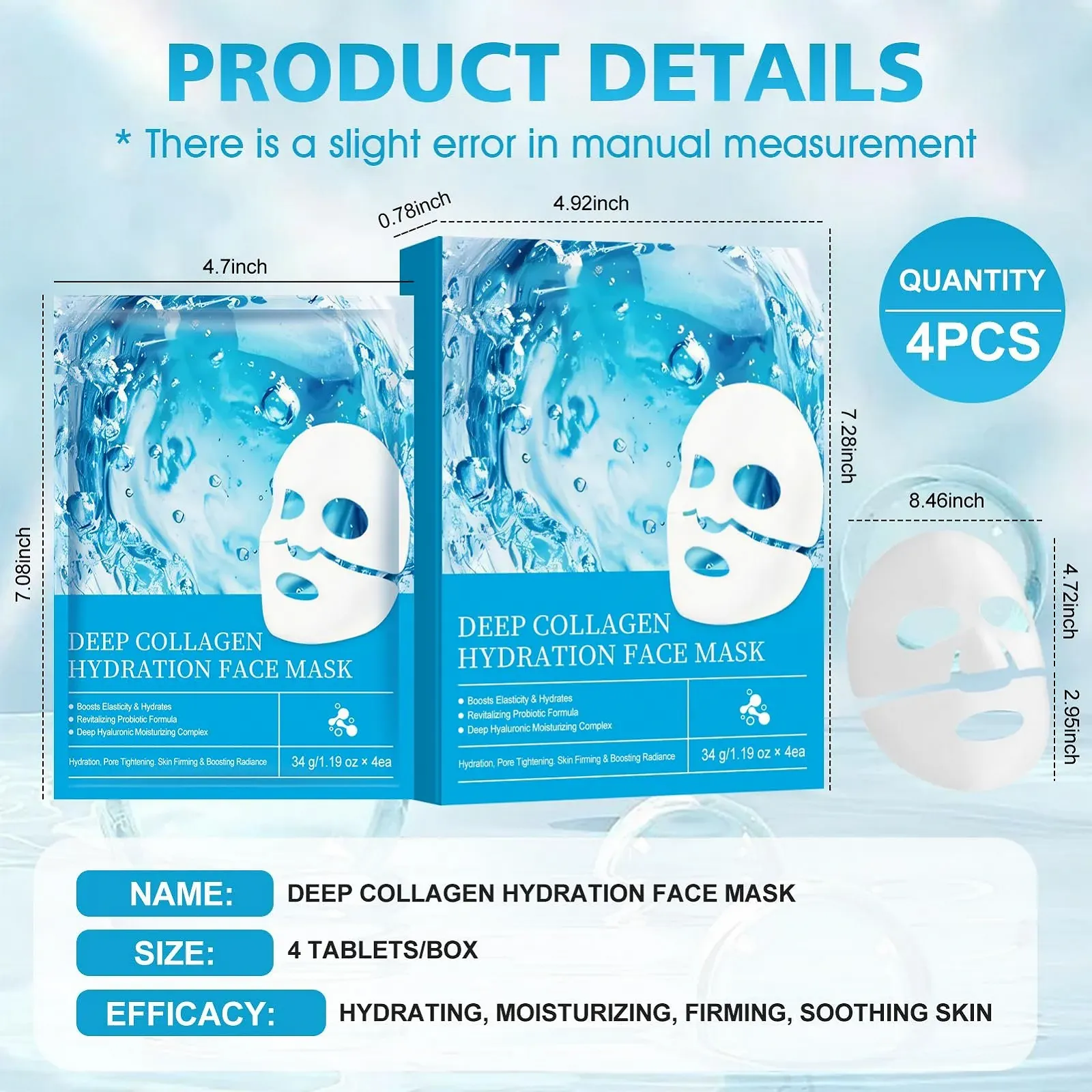 Маска для обличчя Organic Collagen Real Deep, для глибокого зволоження, 4 шт, фото №7 Маска для обличчя Organic Collagen Real Deep, для глибокого зволоження, 4 шт, фото №7