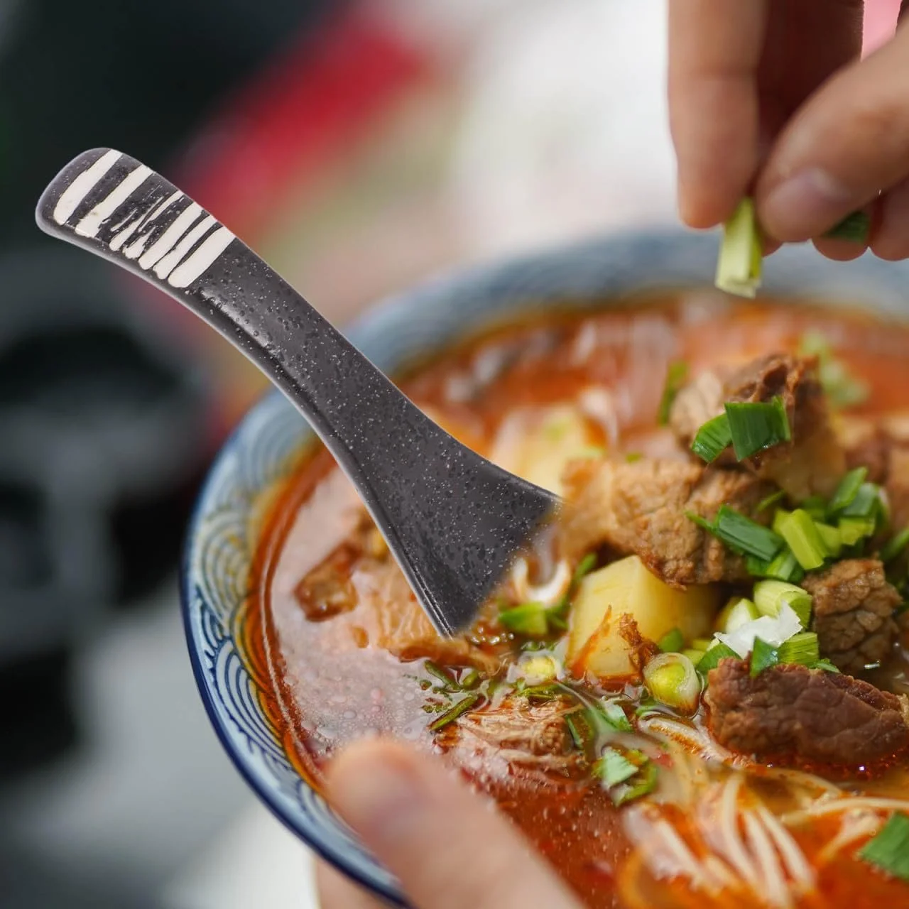 Набір керамічних ложок для столового посуду, ретро, для азіатських супів, фото №3