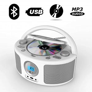 Портативна стереосистема Boombox CD-MP3-плеер CD/CD-R USB FM-радио AUX-In WTB-791 Белый synthetic.ua - Фото 1