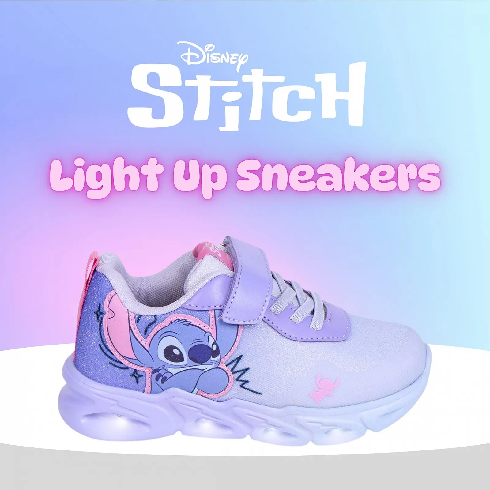 Кроссовки Disney Stitch Низкие С Легкой Подошвой Для Девочек С Подарочной Коробкой UK 8 до 13, фото №2
