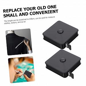 Міні рулетка Lurrose квадратна форма, шкіряна, пластикова кишенькова лінійка для дому та подорожей synthetic.ua - Фото 1